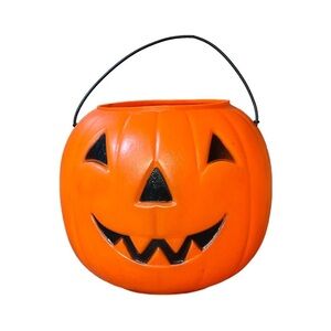 Halloween Blow Mold Norfolk General Foam Pumpkin Jack O Lantern Candy Bucket‎